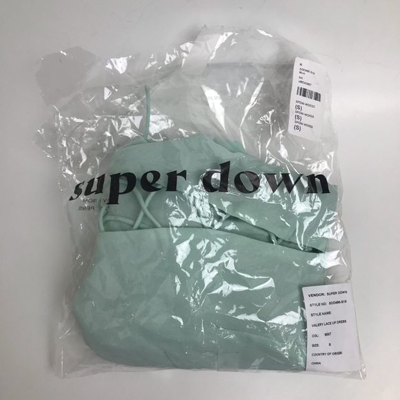 Superdown Revolve Mint Valery Lace Up Mini Dress - Picture 13 of 15